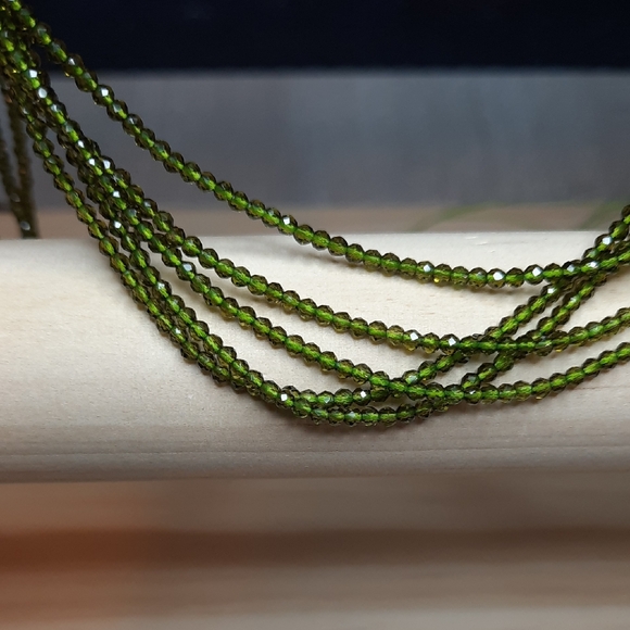 Hand Crafted Other - 2mm Olivine Chinese Faceted Hydro Crystal 14in Strands